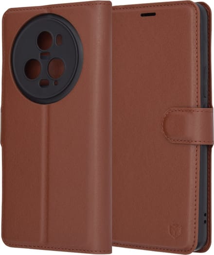 Hoesje geschikt voor HONOR Magic5 Pro - Techsuit Leather Folio Book Wallet Case - Bruin