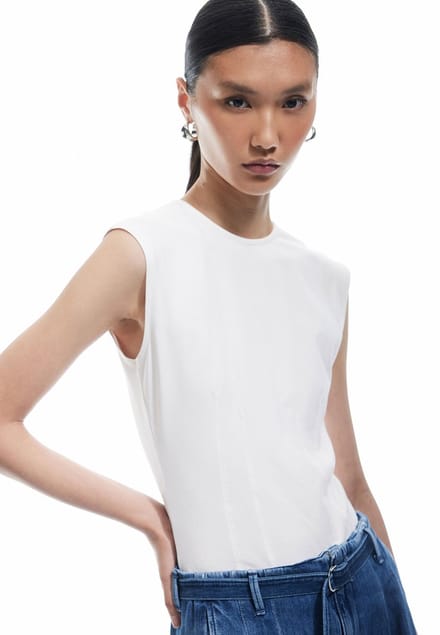 Ronde kraag Mouwloos Tanktop