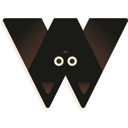 DJECO houten letter designed animal W