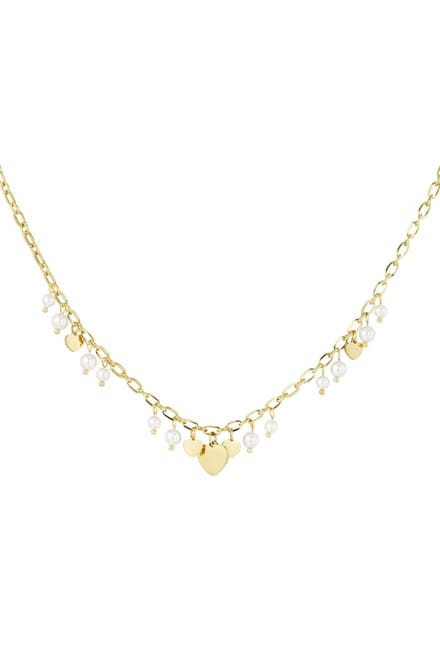 Hearts & pearls- ketting- hartjes-parel- goud