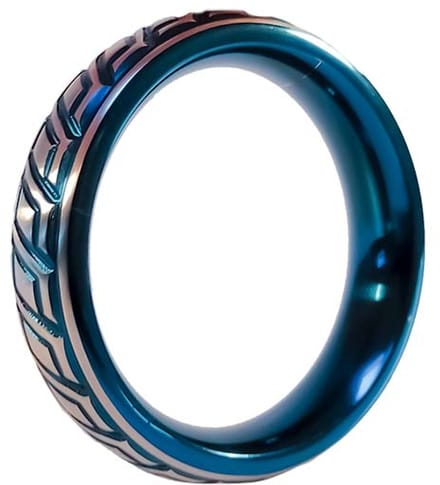 Black Label - Blue Wave Cockring - RVS - Blauw/Zilver 45 mm
