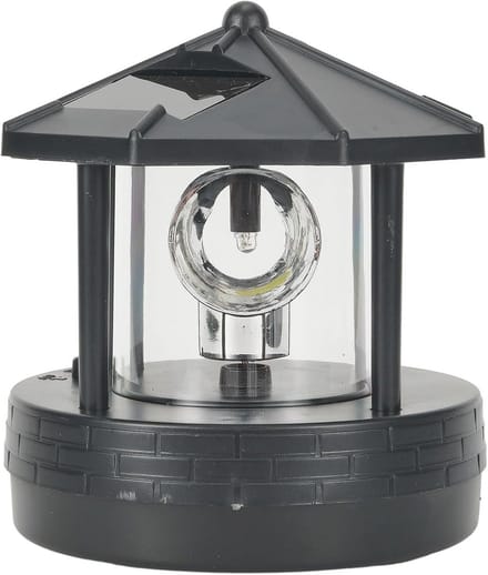 Zonne-energie Vuurtoren Tuinlamp met 360 Graden Draaibare LED
