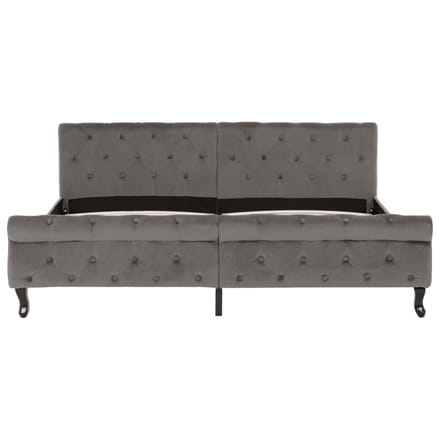 vidaXL - Bedframe - fluweel - grijs - 180x200 - cm