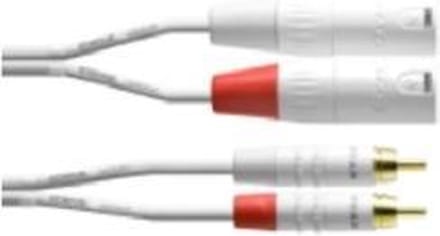 Cordial Audiokabel XLR m-Cinch 3,0m Rean stekker CFU 3 MC-SNOW - Audio kabel