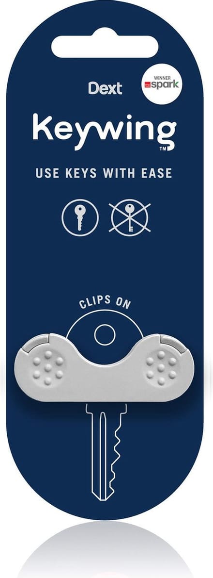 Keywing sleutelhulp - grijs - hulpmiddel voor artritis - betere grip - meer kracht