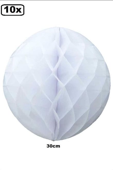 10x Honeycomb bolvorm 30 cm wit
