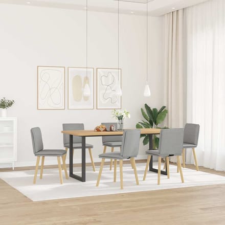 vidaXL Eetkamerstoelen 6 st stof wolk grijs