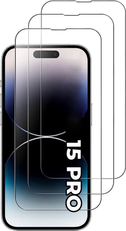 3x Beschermglas - Geschikt voor iPhone 15 Pro - Screenprotector - Plakgarantie