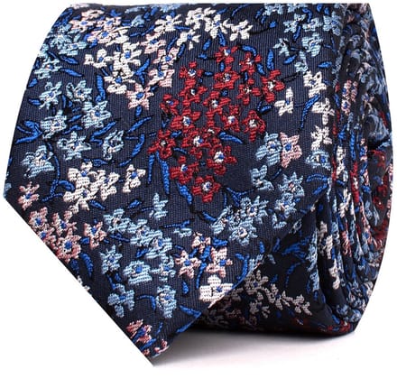 TRESANTI | ESMAEL | Zijden stropdas veldbloemen | Bordeaux rood