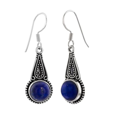 WeLoveSilver - zilveren oorhangers - druppelvorm - lapis lazuli