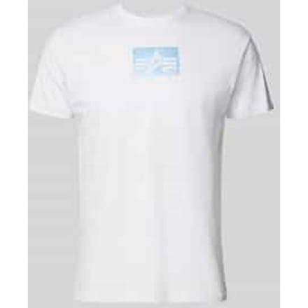 T-shirt met satijnen logo Alpha Industries