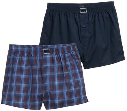 Tom Tailor - Boxershorts met ruitjespatroon, set van 2 - Maat M/5 - blue-dark-check