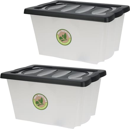 Storage Solutions Opberg box/doos - 3x stuks - kunststof - 20 liter - 43 x 33 x 24 cm