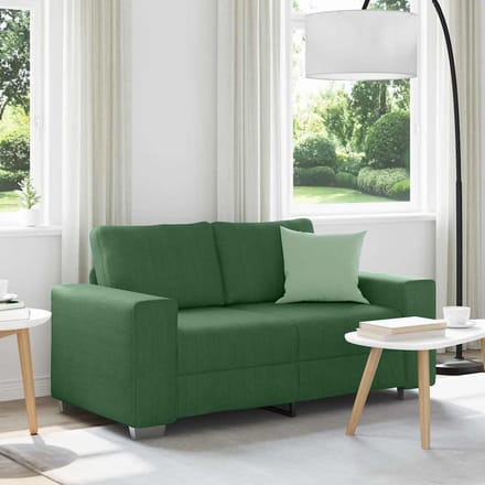 vidaXL - Loveseat - Sofa - Donkergroen - 160x77x82 - cm - Corduroy - Stof