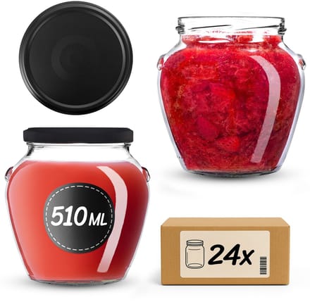 KADAX Inmaakpotten 510 ml fi82 Zwart Mat 24 stuks