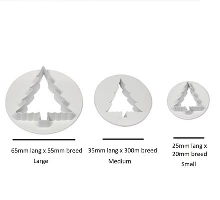 Kunststof uitsteker - kerstboom set van 3 - PME Arts&Crafts