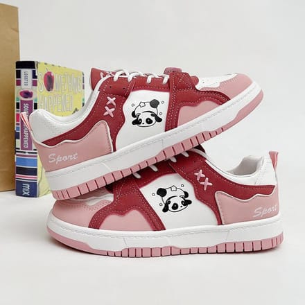 Meisjes Roze Panda Board Schoenen Kinderen Lente Ins Tide Kleine Witte Schoenen Plateauzool Veelzijdige Studenten Enkele Schoenen 40 roze