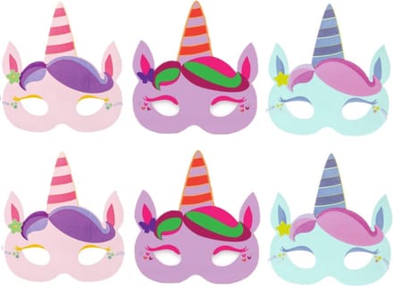 Eenhoorn Maskers | Unicorn | Lightfight Kinderfeestje | 6 stuks