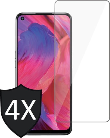 Screenprotector geschikt voor Oppo A74 5G - GlassGuard Screen Protector - 4 Stuks