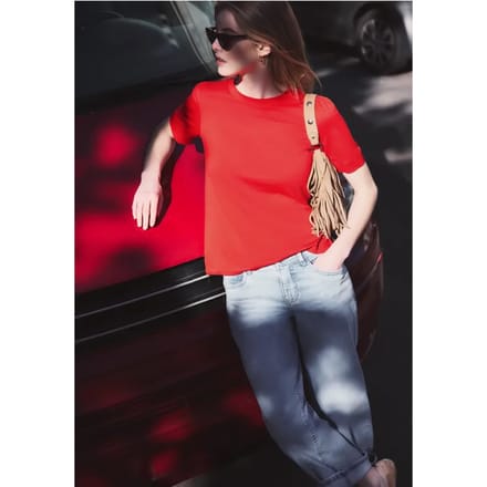 Shirt met ronde hals en pofmouwen