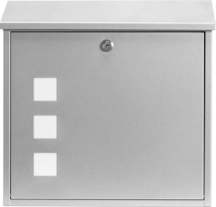 Aire Wall Mounted Galvanized Steel Lockable Weatherproof Mailbox - Silver - 37x36x11cm