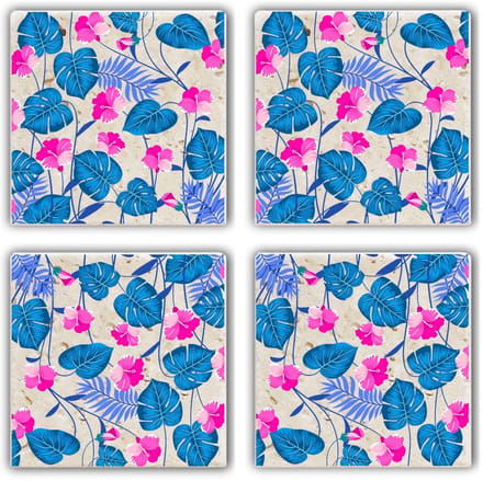 Asir - Onderzetter - Veelkleurig - 10 x 10 x 1 cm - 4 Stuks