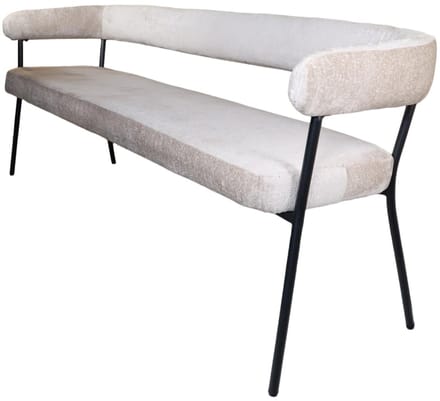 Eetkamerbank 160cm Meggie beige chenille eetbank