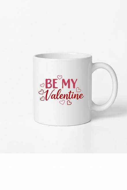 Valentijnsdag Mok "Be My Valentine" met Hartjes - Romantisch Cadeau