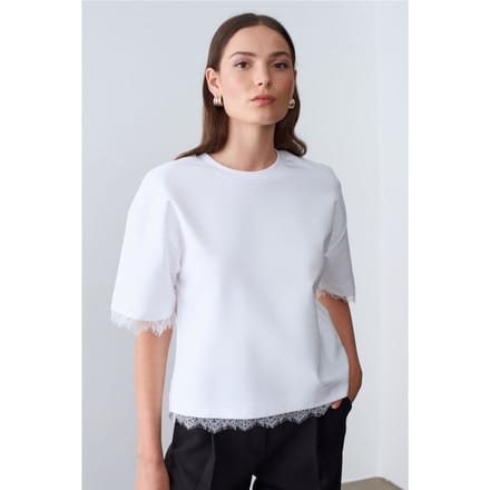 Dames Katoen Elastaan Crew Neck T-Shirt