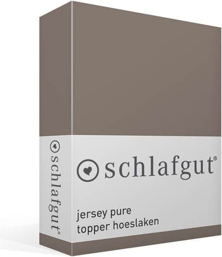 Schlafgut Jersey Pure topper hoeslaken - Tweepersoons - Sand Deep
