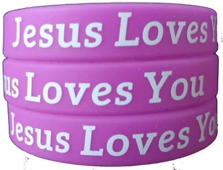 Siliconen Armband - Jesus Loves You - Paars