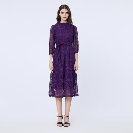 Fit-and-flare kanten jurk