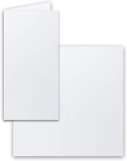 50x Vouwkaarten DIN Lang - Kristalwit (10,5 x 21 cm) - Blanco Dubbele Kaarten