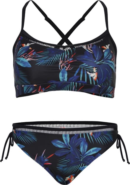 Bikini classic met kant detail - Tropical flowers 140-146