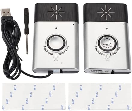 Allecto - Intercom Deurbel - Draadloze Deurbel met Spraakintercom - Slimme Beveiliging voor Thuis - Compact Formaat - 2-weg Communicatie - Veilighe...