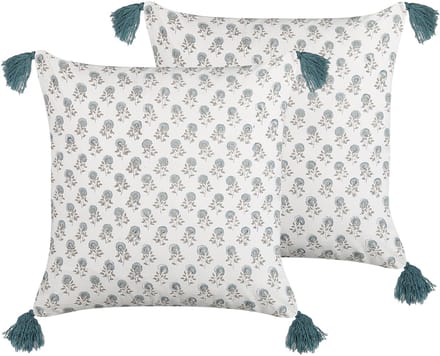 CORNUS - Sierkussen set van 2 - Wit - 45 x 45 cm - Katoen