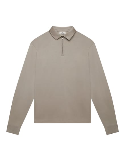 Valenza Supima Polo Zip Collar L/s Polos Taupe 1172