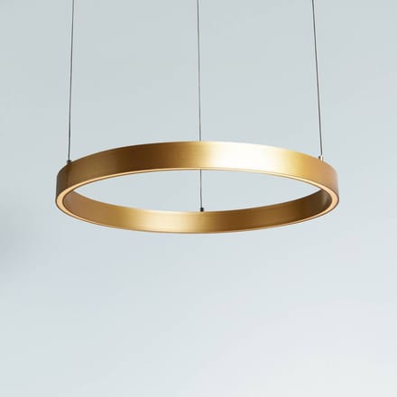 Searchlight LED hanglamp Layla, goud, Ø 64 cm CCT, in hoogte verstelbaar