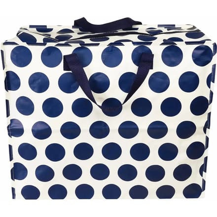 XXL tas / Jumbo shopper Spotlight navy on cream - Blauwe stip