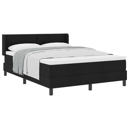vidaXL - Boxspring - bed - met - hoofdeinde - Zwart - 200 - x - 140 - cm - Stof