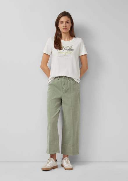 s.Oliver - female - Culotte-jeans / Regular fit / Hoge taille / Wijde pijpen / Strijkvouwen