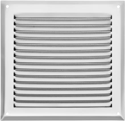 SOTECH aluminium ventilatierooster 190 x 190 mm inox look met muggengaas opschroefbaar afvoerrooster