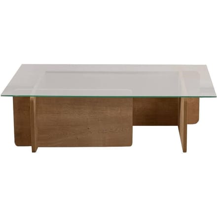 Vente-unique Salontafel van gehard glas - Naturel en transparant - AZRA
