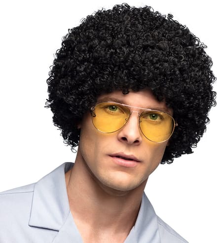 Boland - Pruik Ricardo zwart Zwart - Afro - Kort - Mannen - - 80's - Disco