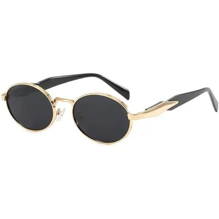 Nieuw Elliptisch Frame Licht Luxe Metaal Myopie Bril Dames High-end Modieus met Zonnebrand Zonnebril -3.0 beige