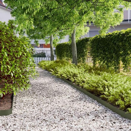 Gazonranden 50 Stuks - Tuinranden Graskanten - Bloembedden Afscheiden - Koudgewalst Staal - Olijfgroen