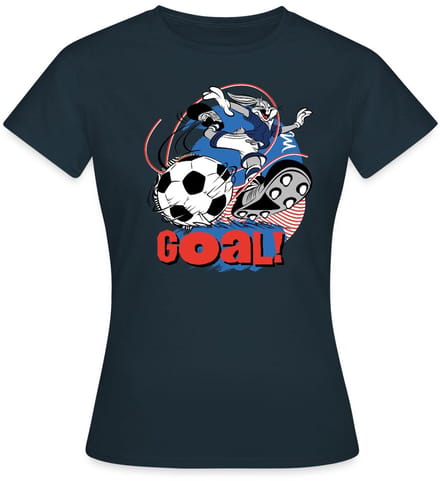 Looney Tunes Bugs Bunny Voetbal Ontwerp Goal! T-Shirt Dames