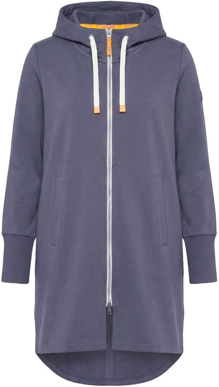 Laurasøn - Dames - Sweatjas lang model capuchon tailleband met trekkoord achter - Donkergrijs - Maat 44+