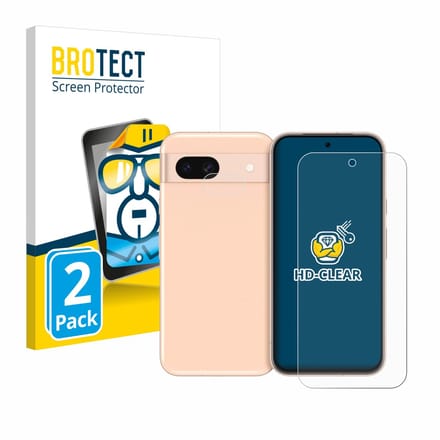 BROTECT - Screenprotector voor Google Pixel 8a (Voor+Camera) - Folie Beschermfolie transparant 2 Stuks