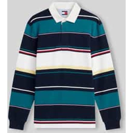 Tommy Hilfiger Relaxed Stripe Rugby Dark Night Navy Multi Größe: XL | Poloshirts Outlet | Herren | Schwarz